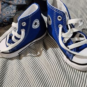 Blue 4c converse high tops